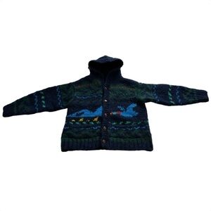 FAB Chunky Knit Wool Sweater With Goose Pattern - Size Small